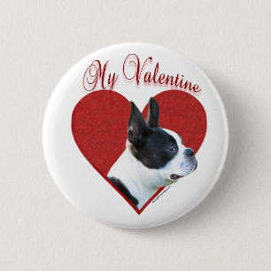 Chapa Redonda De 5 Cm My Boston Terrier Valentine