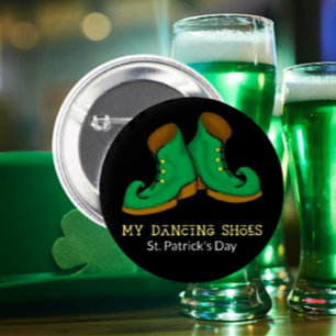Chapa Redonda De 5 Cm My Dancing Shoes St. Patrick's Day Button