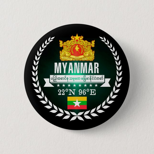 Chapa Redonda De 5 Cm Myanmar (Anverso)