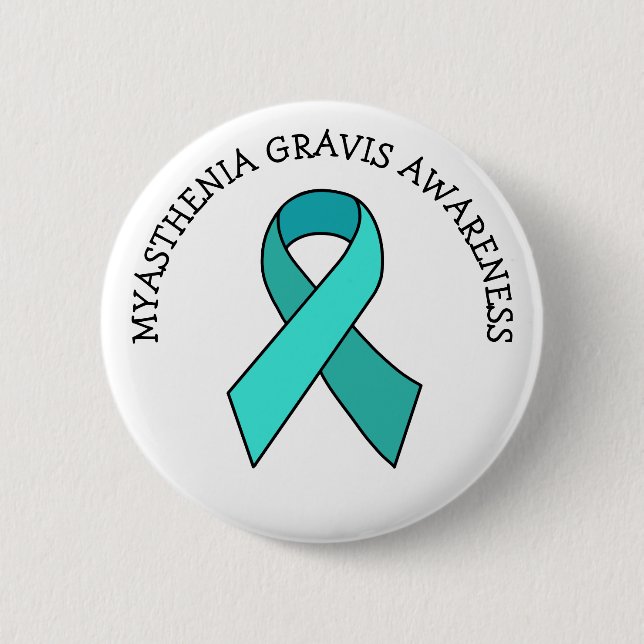 Chapa Redonda De 5 Cm Myasthenia Gravis Awareness Ribbon (Anverso)