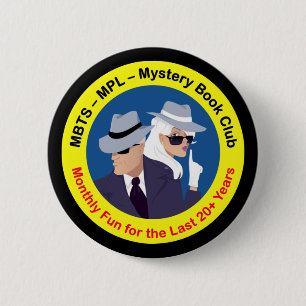 Chapa Redonda De 5 Cm Mystery Book Club Celebration Pin - Más de 20 años