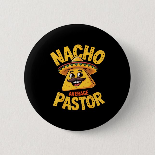 Chapa Redonda De 5 Cm Nacho Average Pastor Funny Christian  (Anverso)