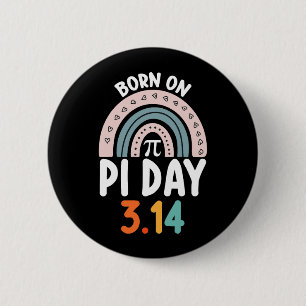 Chapa Redonda De 5 Cm Nacido En Día Pi Cumpleaños Matemáticas Gracioso