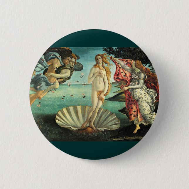 Chapa Redonda De 5 Cm Nacimiento de Venus, 1485 (Anverso)