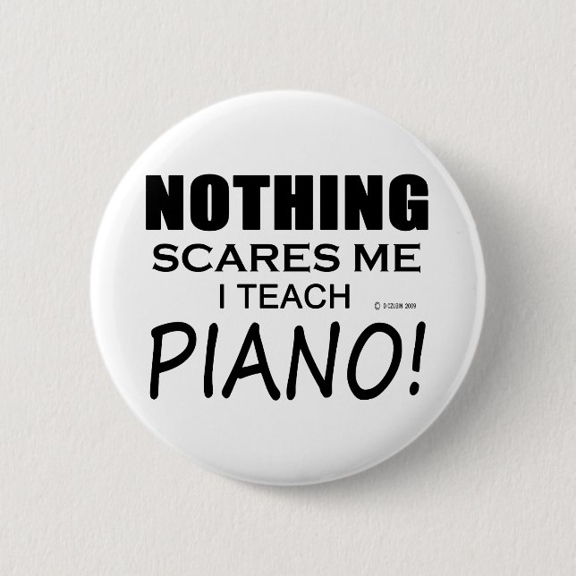 Chapa Redonda De 5 Cm Nada me asusta el piano (Anverso)