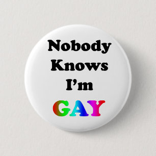 Chapa Redonda De 5 Cm Nadie sabe que soy gay