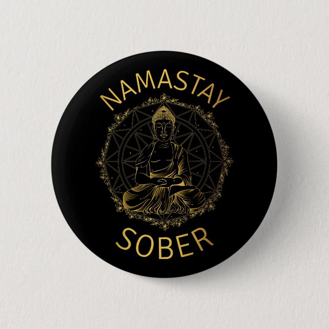 Chapa Redonda De 5 Cm Namastay Sober II (Anverso)