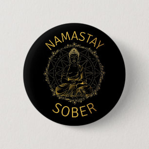 Chapa Redonda De 5 Cm Namastay Sober II