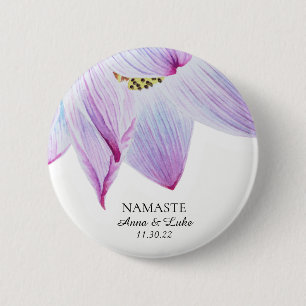 Chapa Redonda De 5 Cm *~* Namaste Lotus magenta azul rosado