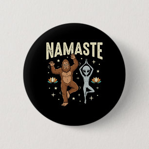Chapa Redonda De 5 Cm Namaste Pie Grande Extraterrestre Yoga Espiritual