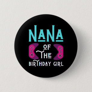 Chapa Redonda De 5 Cm Nana de la niña de cumpleaños divertida jugando vi