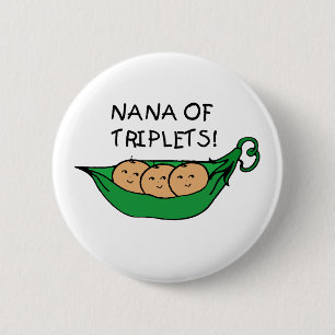 Chapa Redonda De 5 Cm Nana de la vaina de los tríos