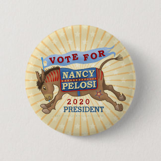 Chapa Redonda De 5 Cm Nancy Pelosi para el burro 2020 de presidente