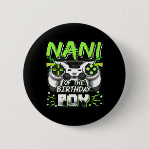 Chapa Redonda De 5 Cm Nani De Birthday Boy Video Game Family Matchin