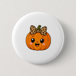 Chapa Redonda De 5 Cm Naranja Adorable Pequeña Calabaza Halloween Person