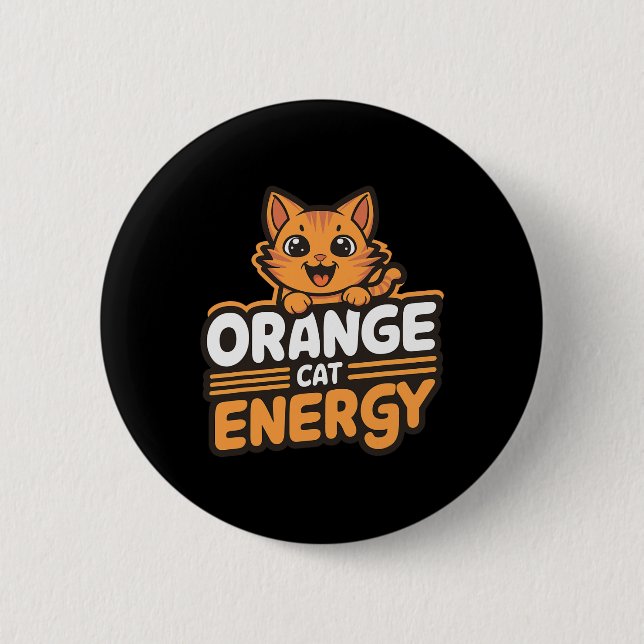 Chapa Redonda De 5 Cm Naranja Cat Energy (Anverso)