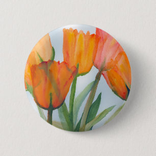 Chapa Redonda De 5 Cm Naranja Citrus Tulips