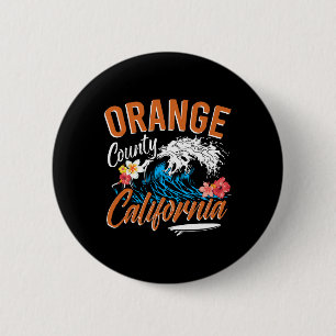 Chapa Redonda De 5 Cm Naranja County California Ocean Surfing En Las Pla
