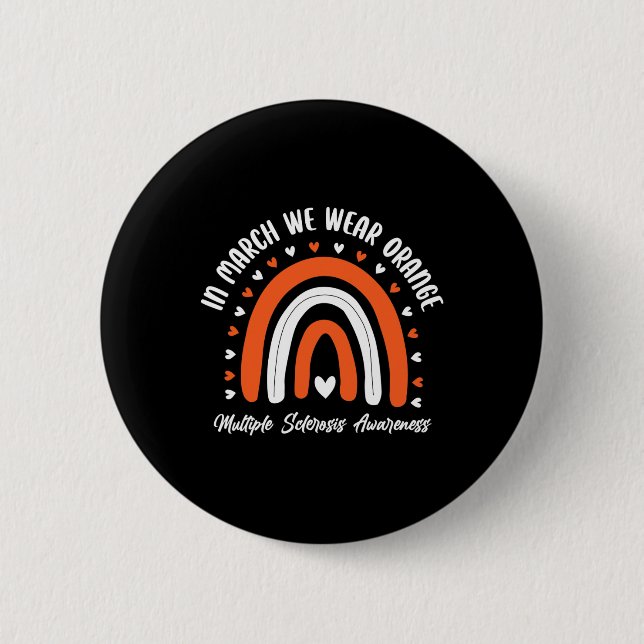 Chapa Redonda De 5 Cm Naranja Cuta Cinta Ms Warrior Esclerosis Múltiple  (Anverso)