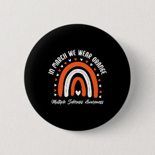 Chapa Redonda De 5 Cm Naranja Cuta Cinta Ms Warrior Esclerosis Múltiple