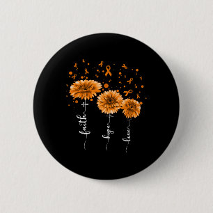 Chapa Redonda De 5 Cm Naranja Daisy Flower Leukemia Conciencia