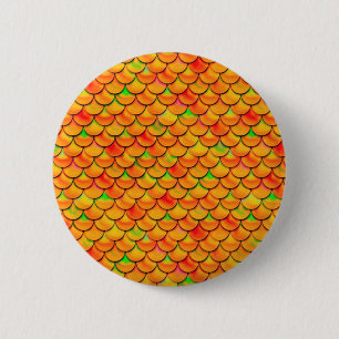 Chapa Redonda De 5 Cm Naranja de caída y escalas verdes