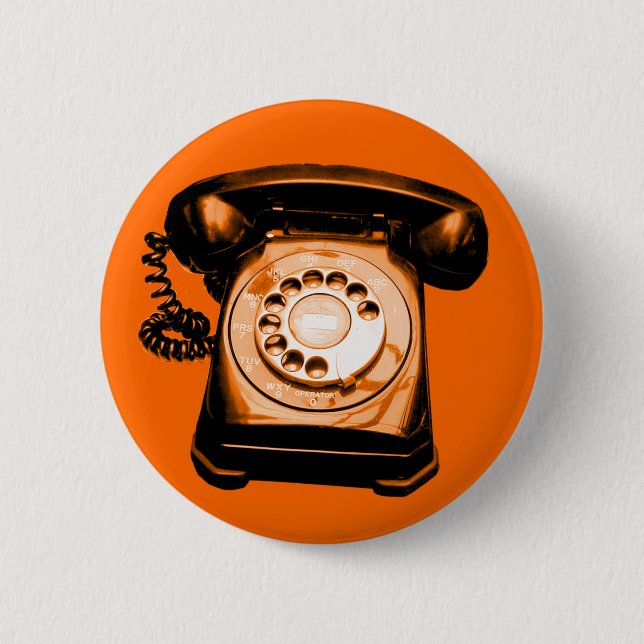 Chapa Redonda De 5 Cm Naranja de la línea directa (Anverso)