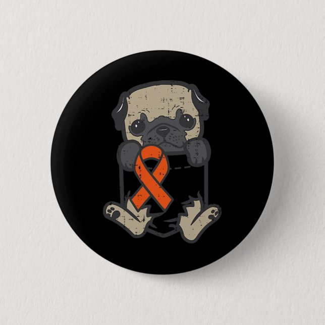 Chapa Redonda De 5 Cm Naranja de pies Ribbon Pocket Leukemia Cáncer Awar (Anverso)