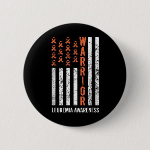 Chapa Redonda De 5 Cm Naranja guerrero Ribbon Leukemia Conciencia sobre