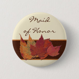 Chapa Redonda De 5 Cm Naranja marrón marfil secos deja el mentón de la f