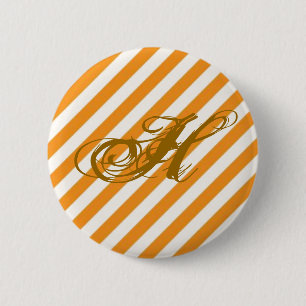 Chapa Redonda De 5 Cm Naranja personalizado a rayas