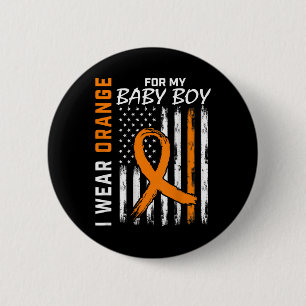 Chapa Redonda De 5 Cm Naranja Ribbon Byby Boy Leukemia Awareness Mes Wa