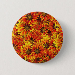 Chapa Redonda De 5 Cm Naranja Sunflowers