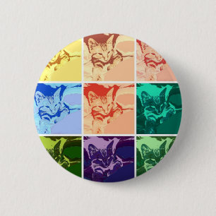 Chapa Redonda De 5 Cm Naranja Tabby Cat