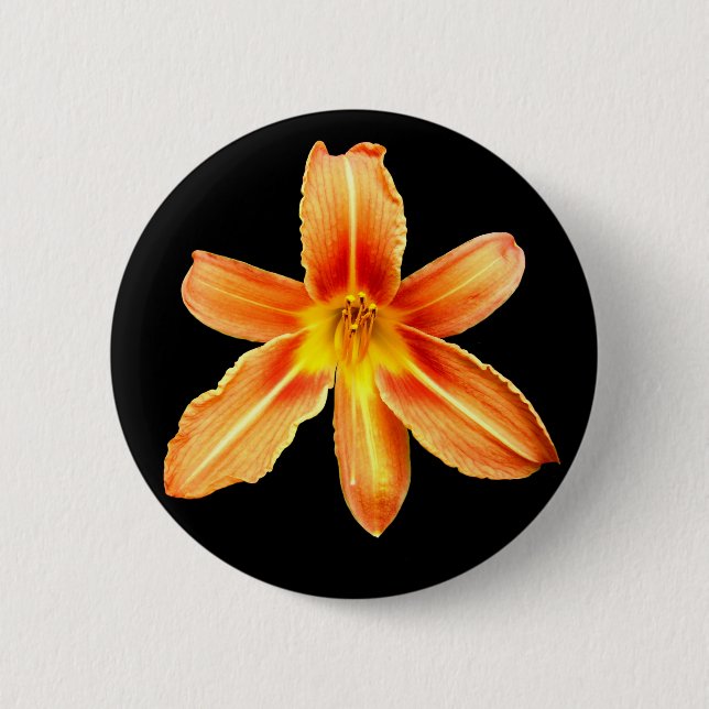 Chapa Redonda De 5 Cm Naranja Tiger Lily Badge (Anverso)