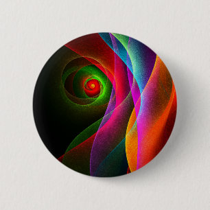 Chapa Redonda De 5 Cm Naranja Verde Rojo Patrón de arte abstracto modern