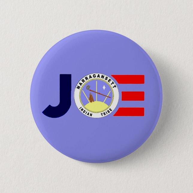 Chapa Redonda De 5 Cm Narragansett Indian Tribe para Joe 2020 (Anverso)