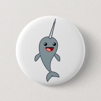 Chapa Redonda De 5 Cm Narwhal feliz