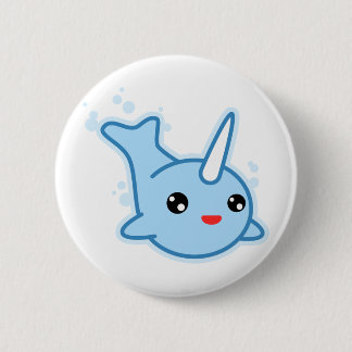 Chapa Redonda De 5 Cm Narwhal Kawaii