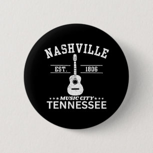 Chapa Redonda De 5 Cm Nashville Ciudad de la Música Tennessee