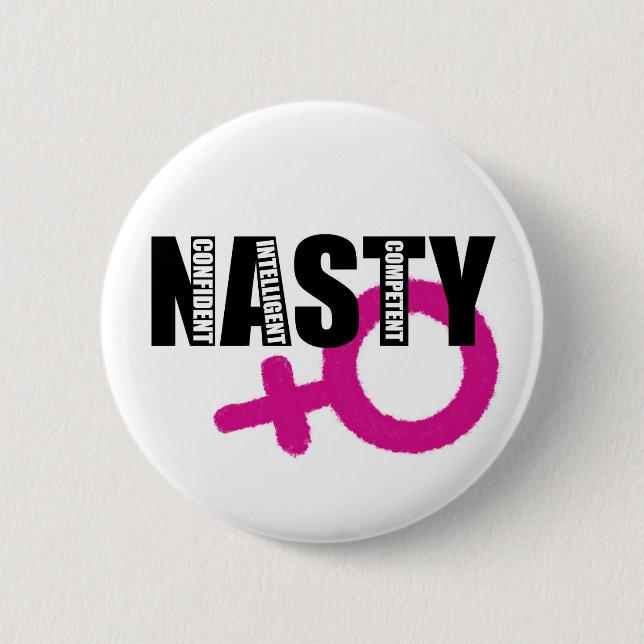 Chapa Redonda De 5 Cm Nasty Woman Pin (Anverso)