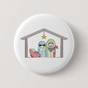 Chapa Redonda De 5 Cm Natividad de noche sagrada