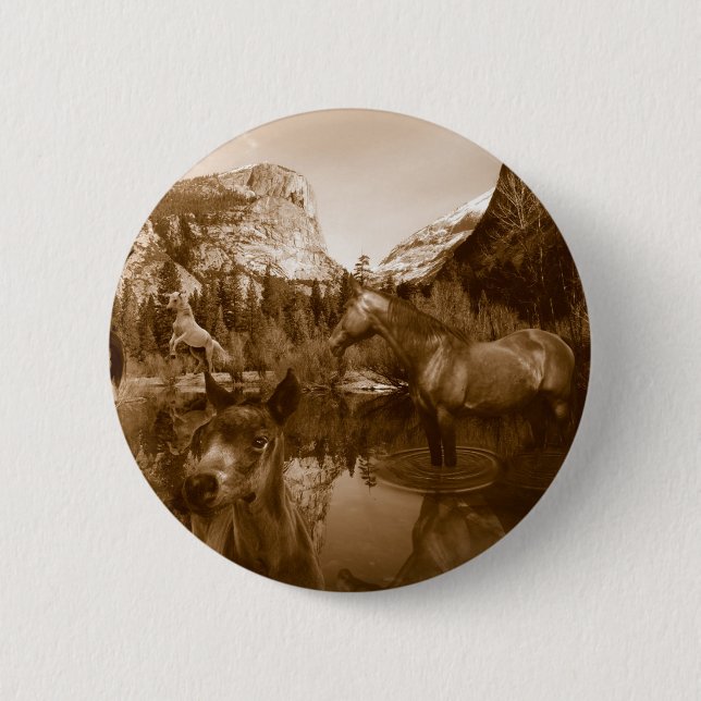 Chapa Redonda De 5 Cm nativo americano (Anverso)