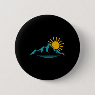 Chapa Redonda De 5 Cm Naturaleza Amanecer Montañas Senderismo Camping Ca