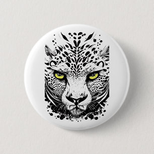 Chapa Redonda De 5 Cm Naturaleza animal salvaje Cheetah Ilustracion arte