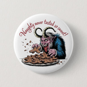 Chapa Redonda De 5 Cm Naughty Krampus Navidades Design