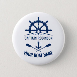 Chapa Redonda De 5 Cm Nautical Anchor Oars Wheel Captain & Boat Name