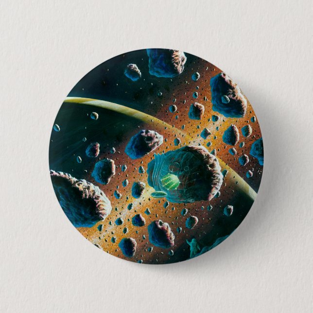 Chapa Redonda De 5 Cm Nave espacial extranjera (Anverso)