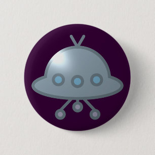 Chapa Redonda De 5 Cm Nave espacial plato de café volador OVNI flying