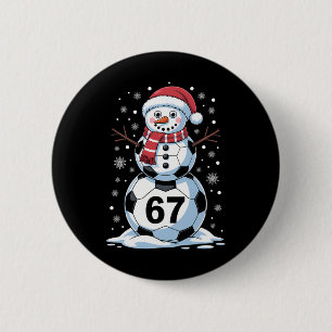 Chapa Redonda De 5 Cm Navidad 67 Meme Fútbol Muñeco de Nieve Árbol Diver